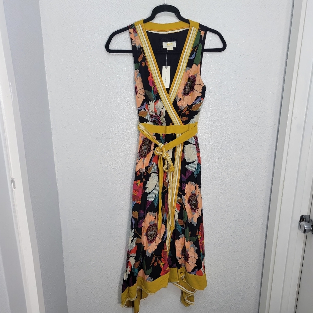 Anthropologie Maeve botanical wrap dress size 2 NWT - Picture 3 of 10